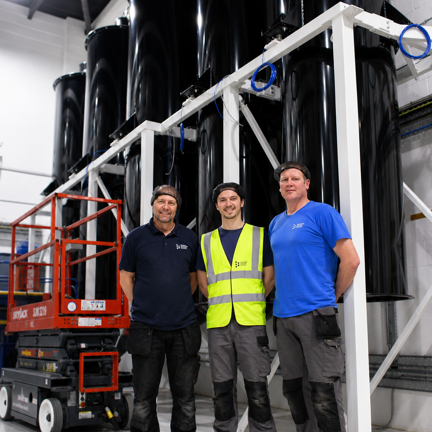 Silo installation team